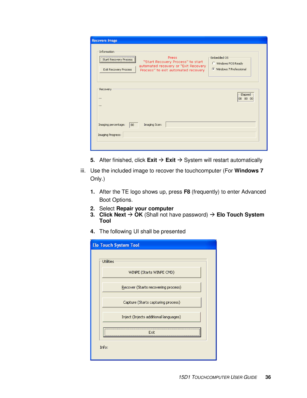 Tyco Electronics 15D1 manual Following UI shall be presented 