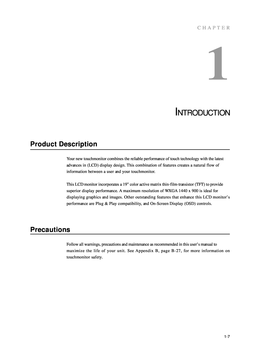 Tyco Electronics 1938L manual Introduction, Product Description, Precautions, C H A P T E R 