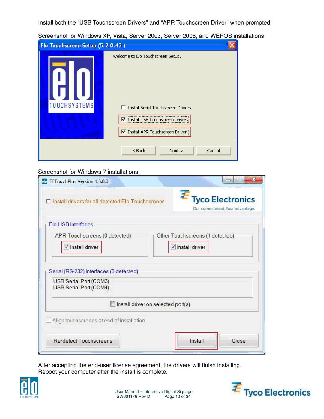 Tyco Electronics 3200L, 5500L, 4200L, 4600L user manual SW601176 Rev D Page 10 