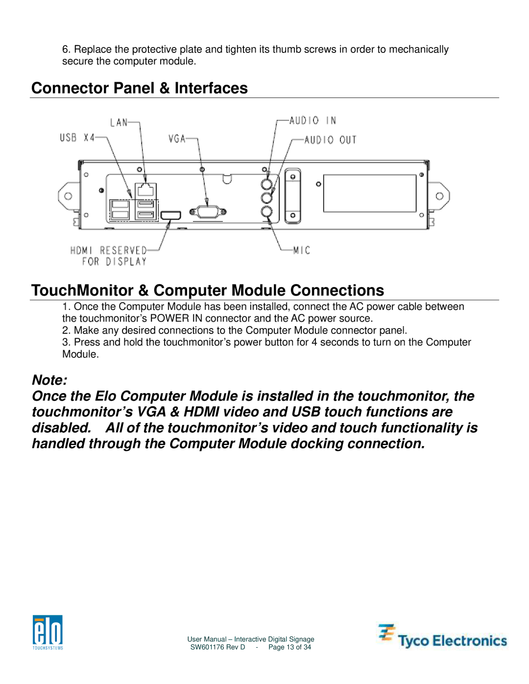 Tyco Electronics 4200L, 5500L, 3200L, 4600L user manual SW601176 Rev D Page 13 