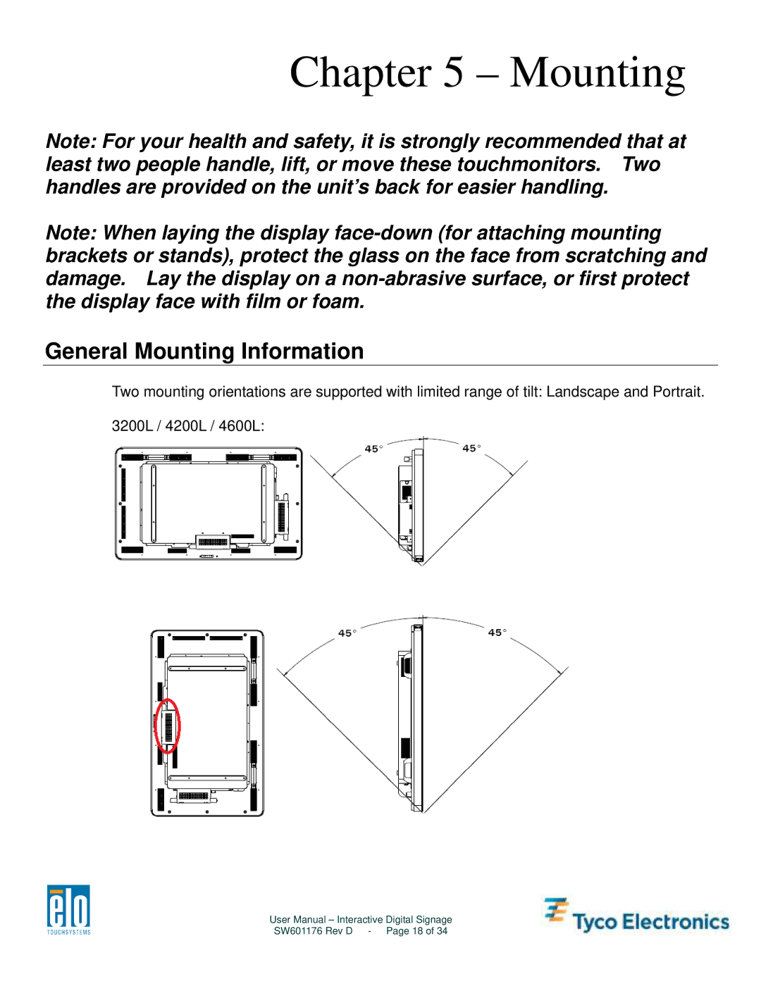 Tyco Electronics 3200L, 5500L, 4200L, 4600L user manual General Mounting Information 