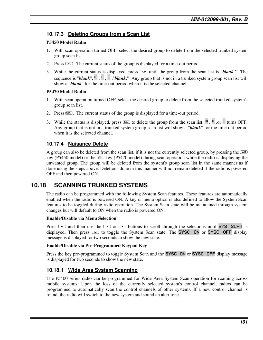 Tyco Electronics P5400 manual 101 