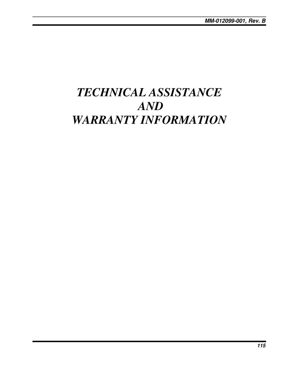 Tyco Electronics P5400 manual Technical Assistance Warranty Information 