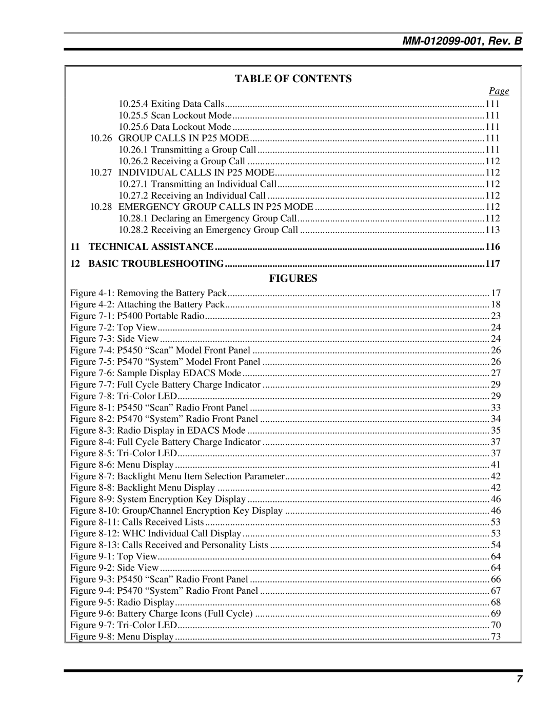 Tyco Electronics P5400 manual 116, 117 