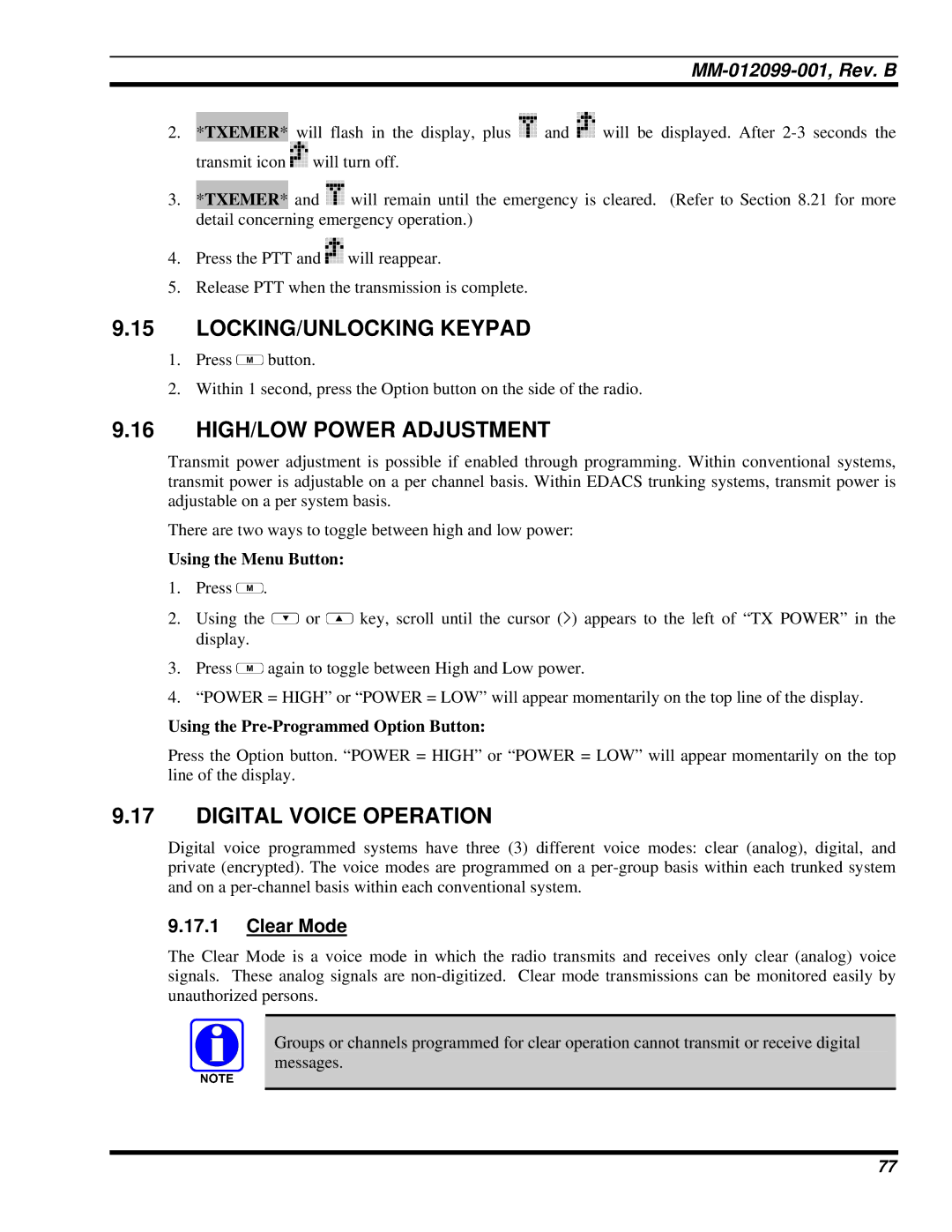 Tyco Electronics P5400 manual Using the Menu Button, Using the Pre-Programmed Option Button 