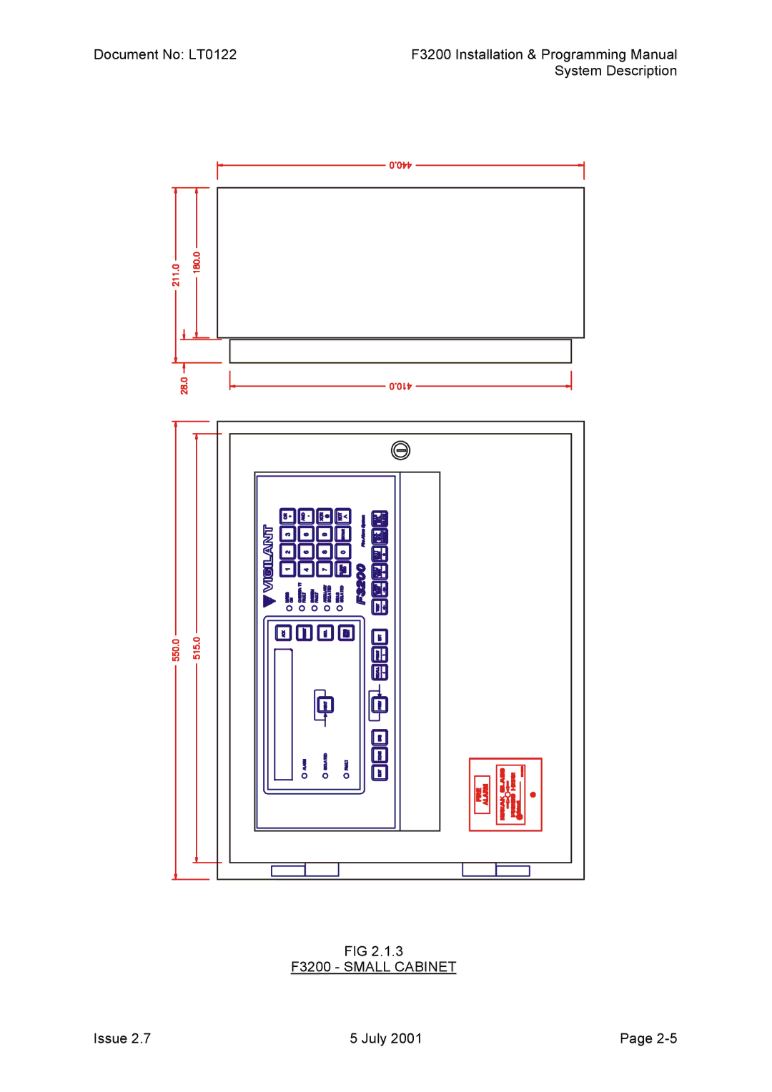 Tyco manual F3200 Small Cabinet 