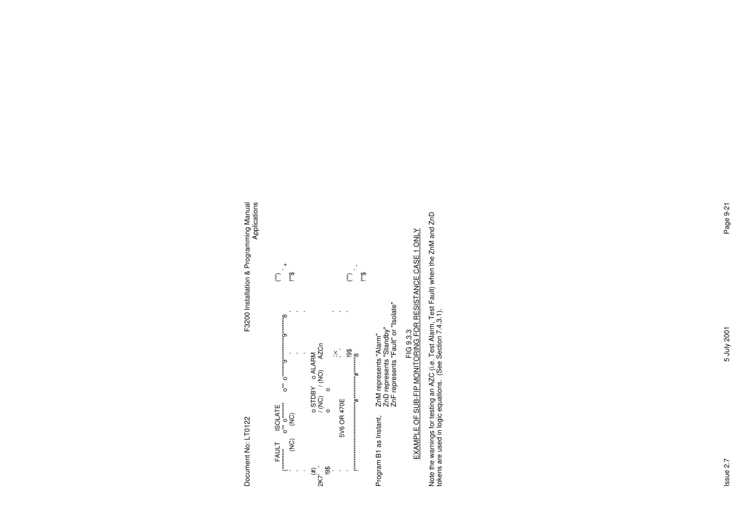 Tyco F3200 manual Example of SUB-FIP Monitoring for Resistance Case 1 only 