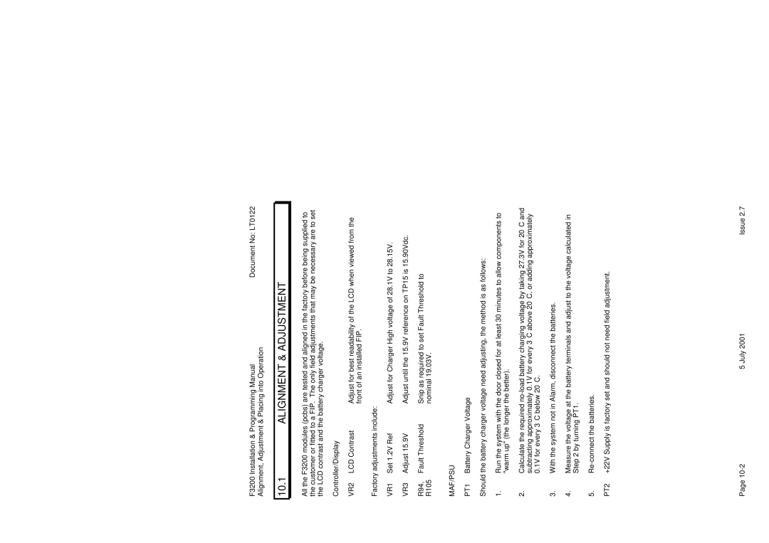 Tyco F3200 manual Alignment & Adjustment, VR2, VR1, VR3, PT1 