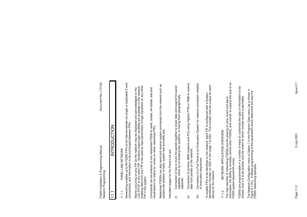 Tyco F3200 11.1INTRODUCTION, PANEL-LINK Network, Intended usages for the Panel-Link are, Network Application Overview 