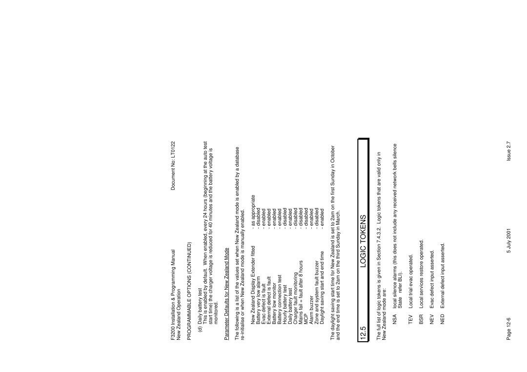 Tyco F3200 manual Logic Tokens, Programmable Options 