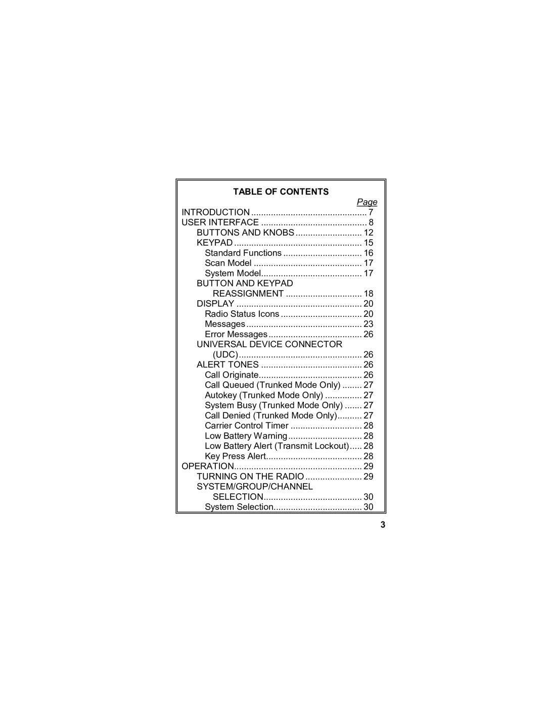 Tyco LPE-200 manual Table of Contents 