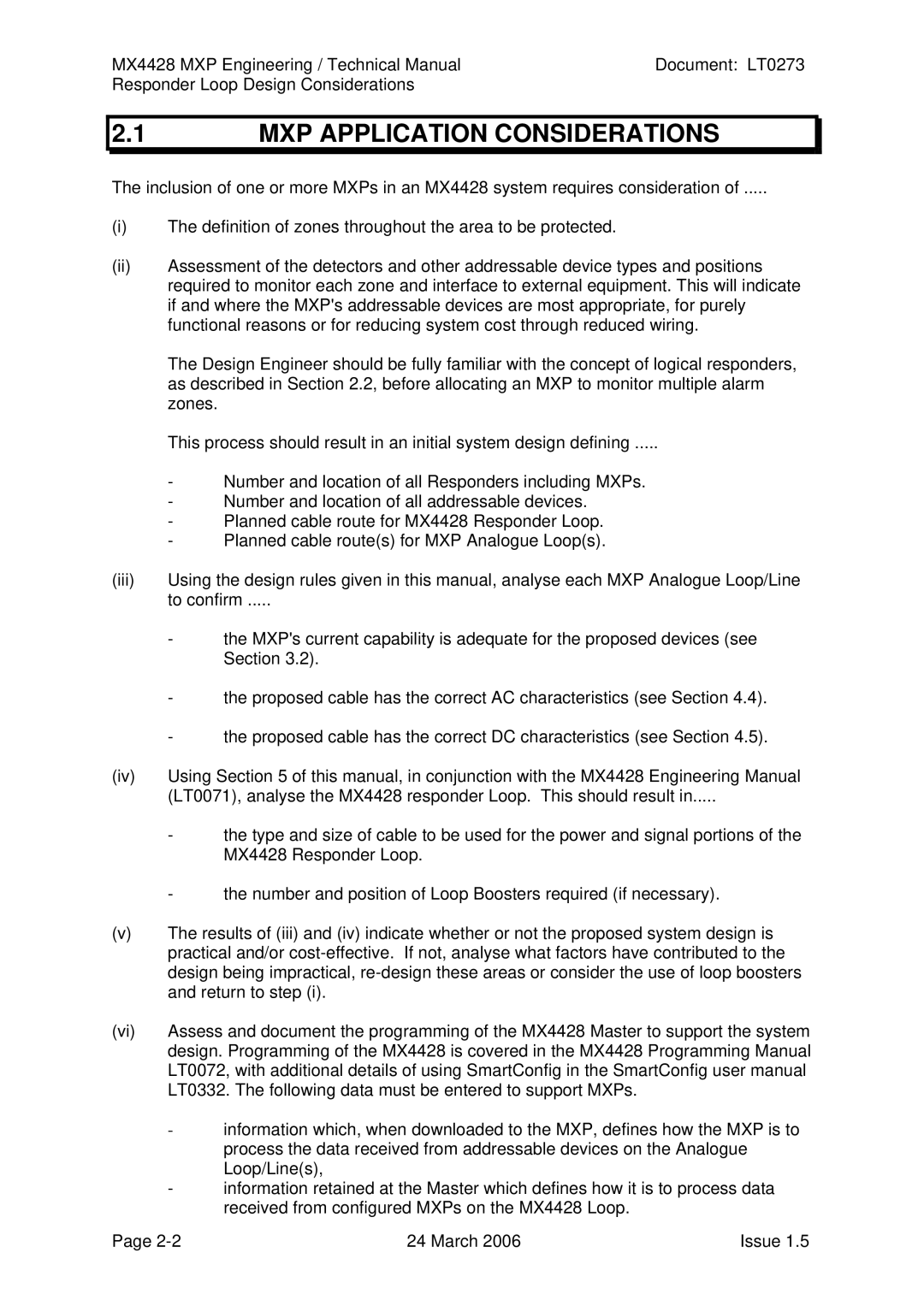 Tyco MX4428 technical manual MXP Application Considerations 