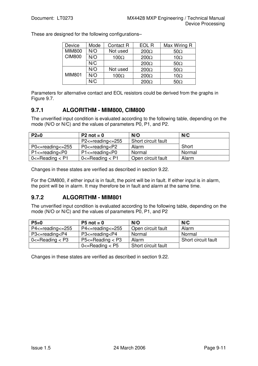 Tyco MX4428 technical manual Eol R, P2=0 P2 not =, P5=0 P5 not = 