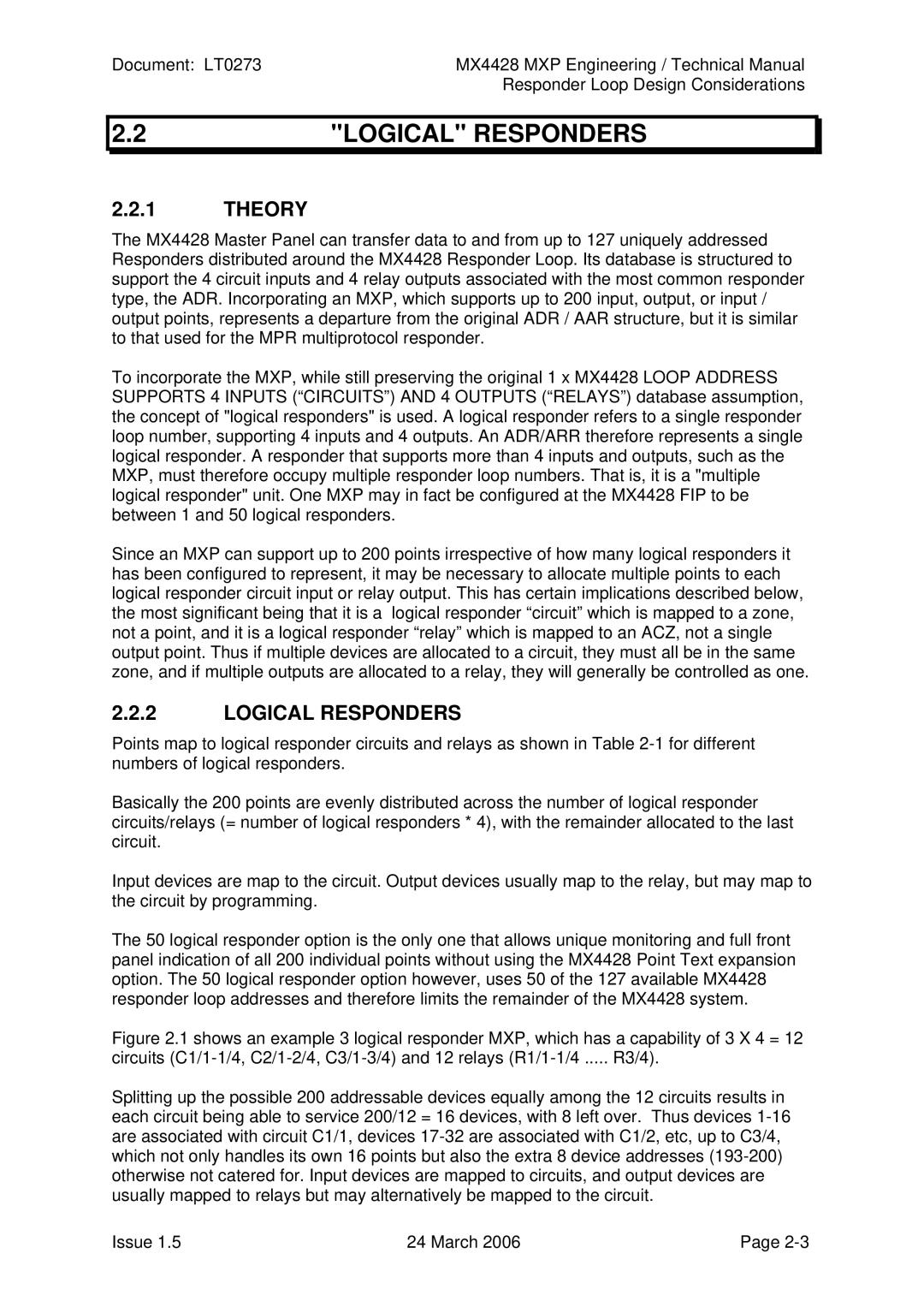 Tyco MX4428 technical manual Logical Responders 