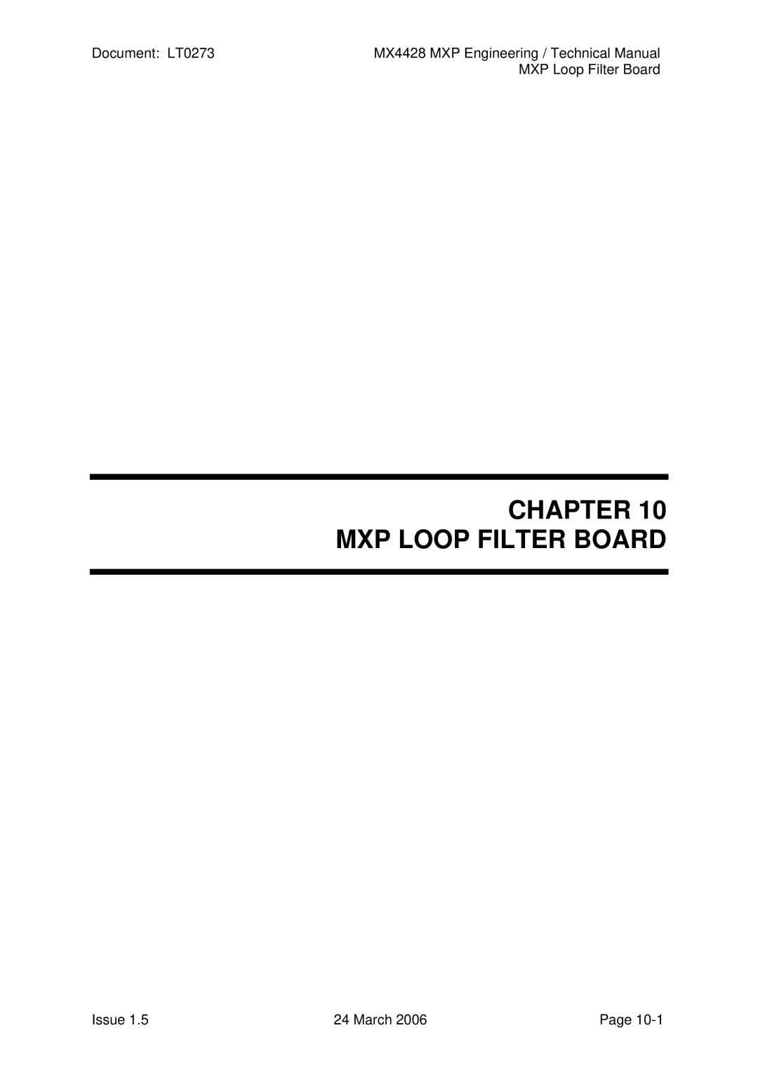 Tyco MX4428 technical manual Chapter MXP Loop Filter Board 