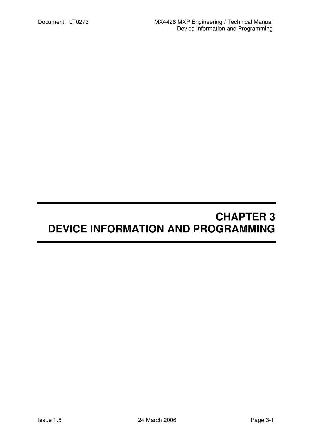 Tyco MX4428 technical manual Device Information and Programming 