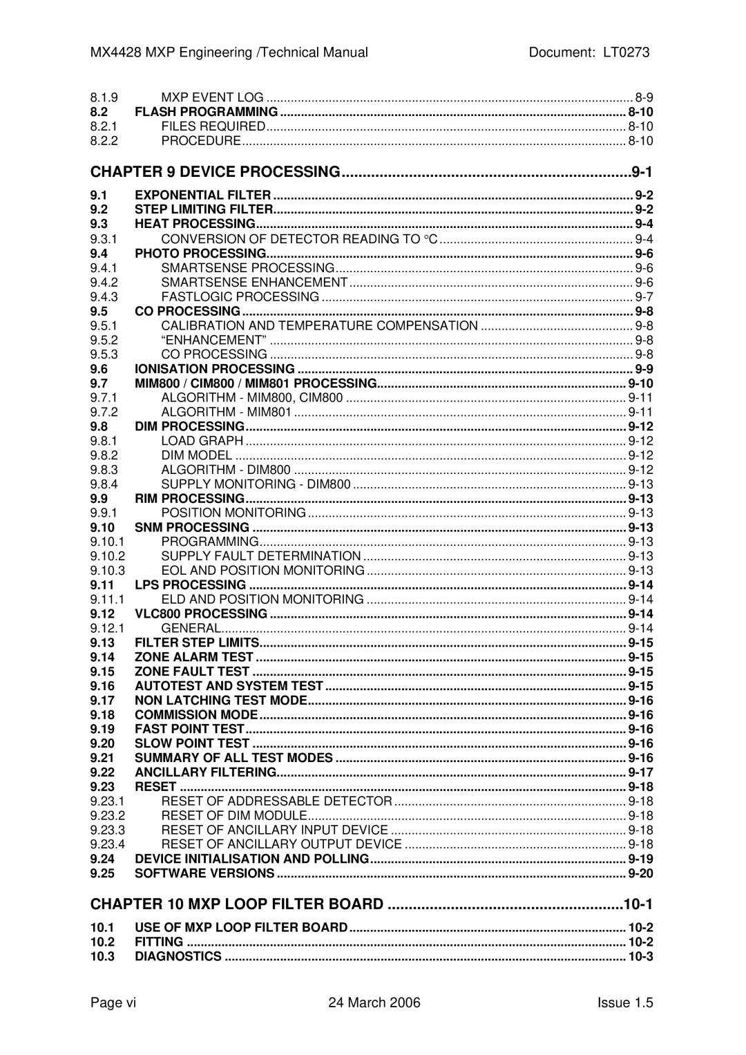 Tyco technical manual MX4428 MXP Engineering /Technical Manual Document LT0273, Device Processing 