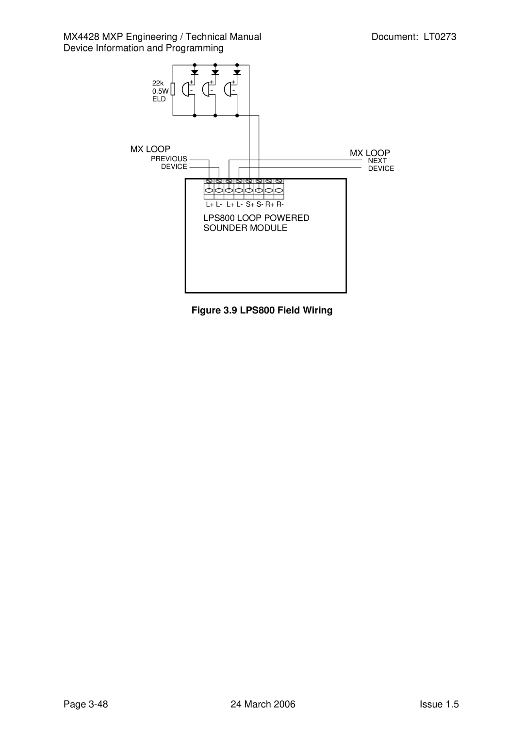 Tyco MX4428 technical manual LPS800 Field Wiring 