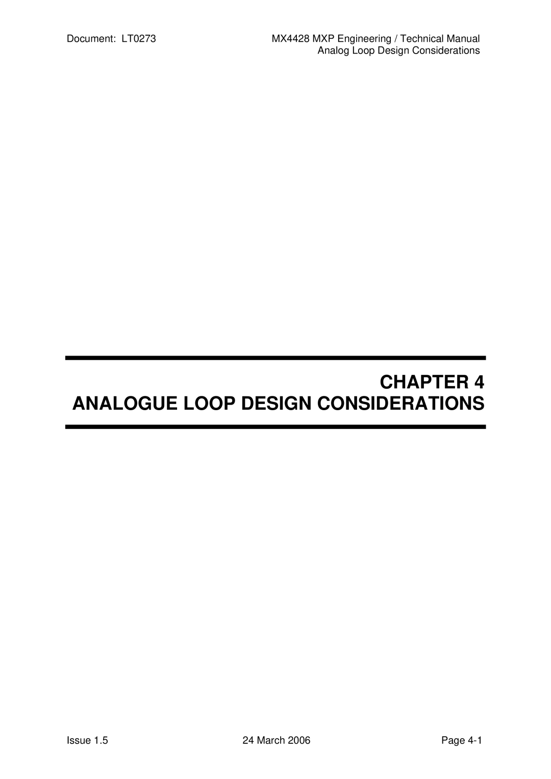 Tyco MX4428 technical manual Analogue Loop Design Considerations 