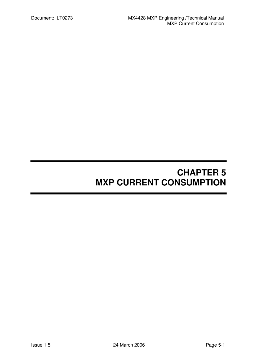 Tyco MX4428 technical manual Chapter MXP Current Consumption 