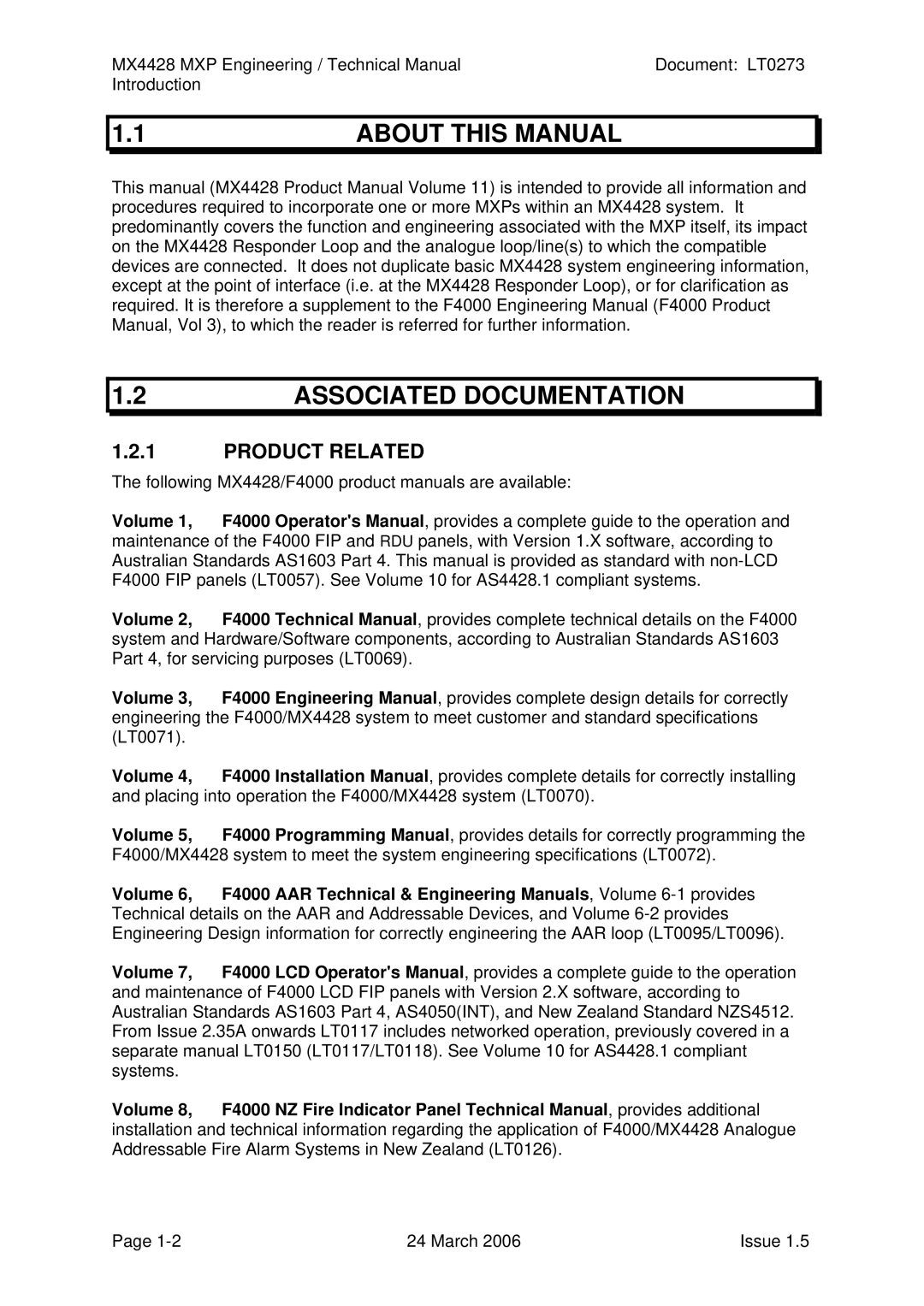 Tyco MX4428 technical manual About this Manual, Associated Documentation, Product Related 