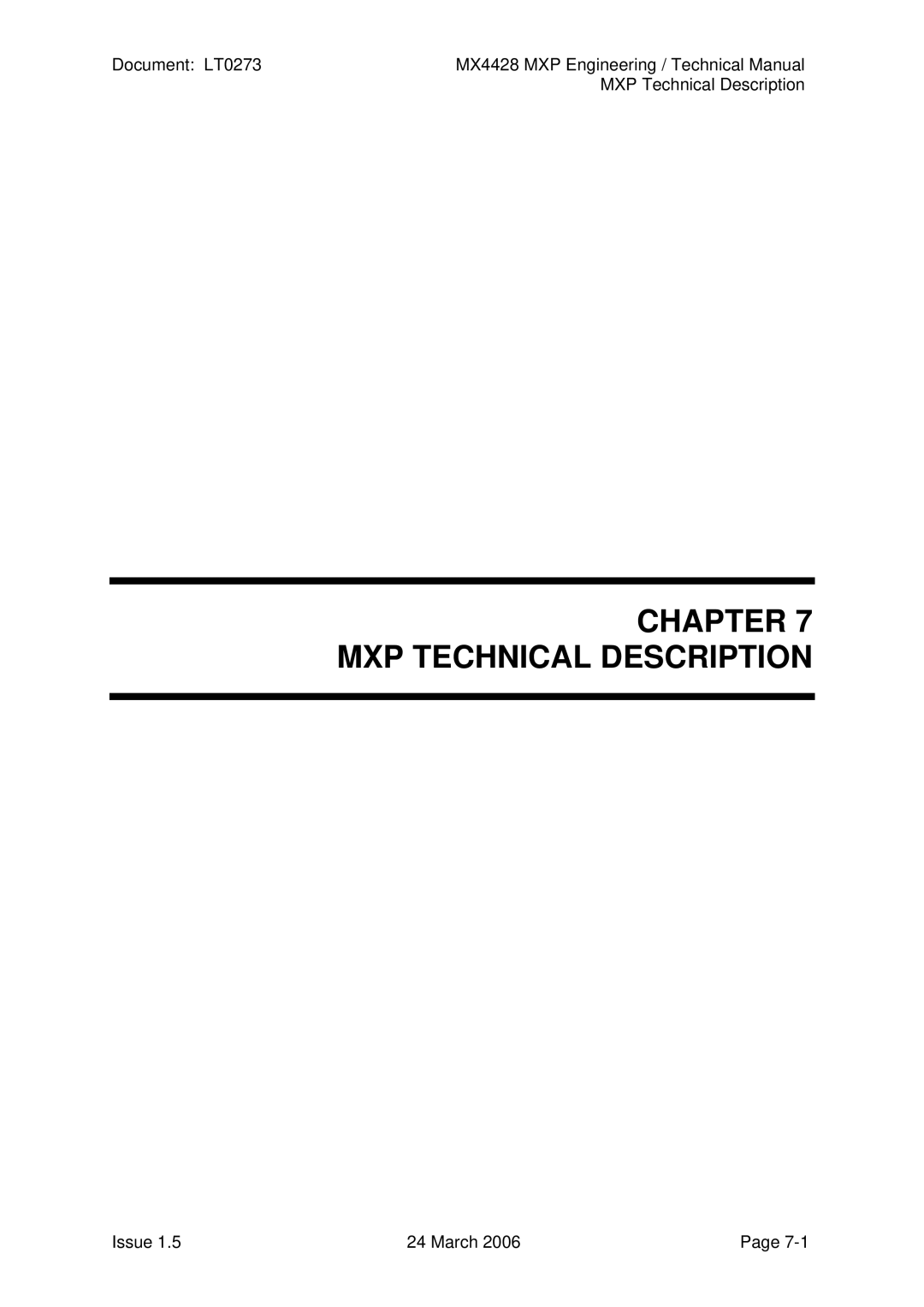 Tyco MX4428 technical manual Chapter MXP Technical Description 