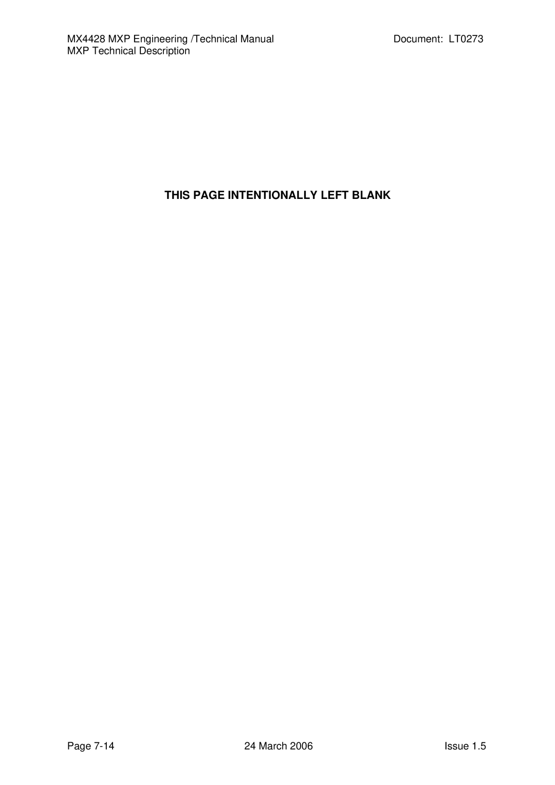 Tyco MX4428 technical manual This page Intentionally Left Blank 