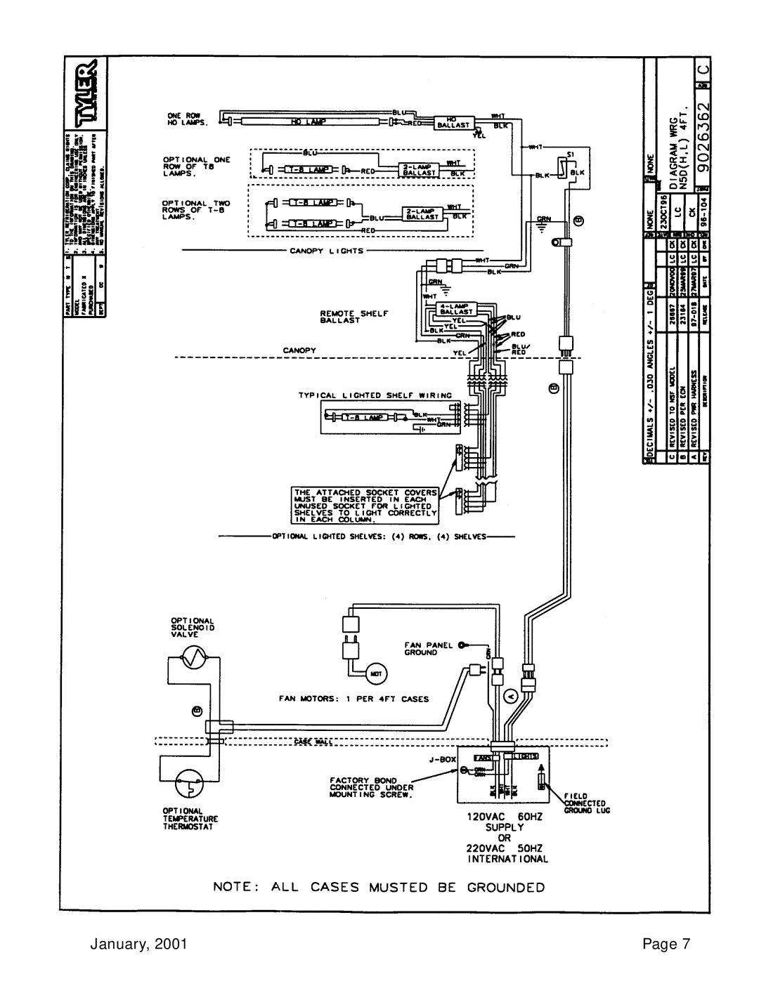 Tyler Refrigeration N5DSC, N5DL, N5DH service manual January 