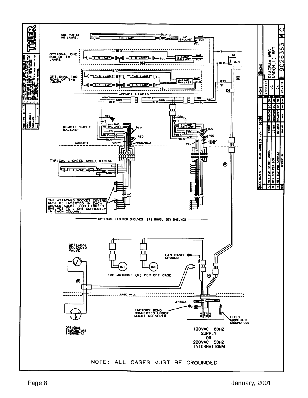 Tyler Refrigeration N5DL, N5DH, N5DSC service manual January 