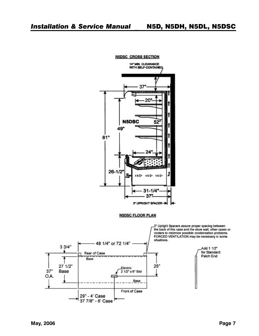 Tyler Refrigeration service manual N5D, N5DH, N5DL, N5DSC, May, Page 