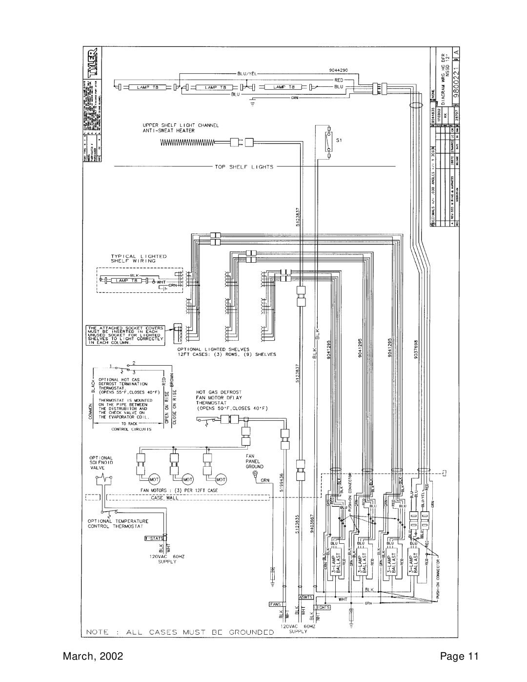 Tyler Refrigeration NSSD service manual March 