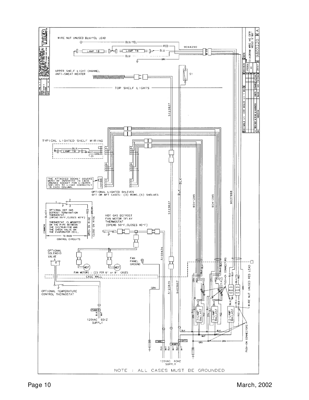 Tyler Refrigeration NSSD service manual Page, March 