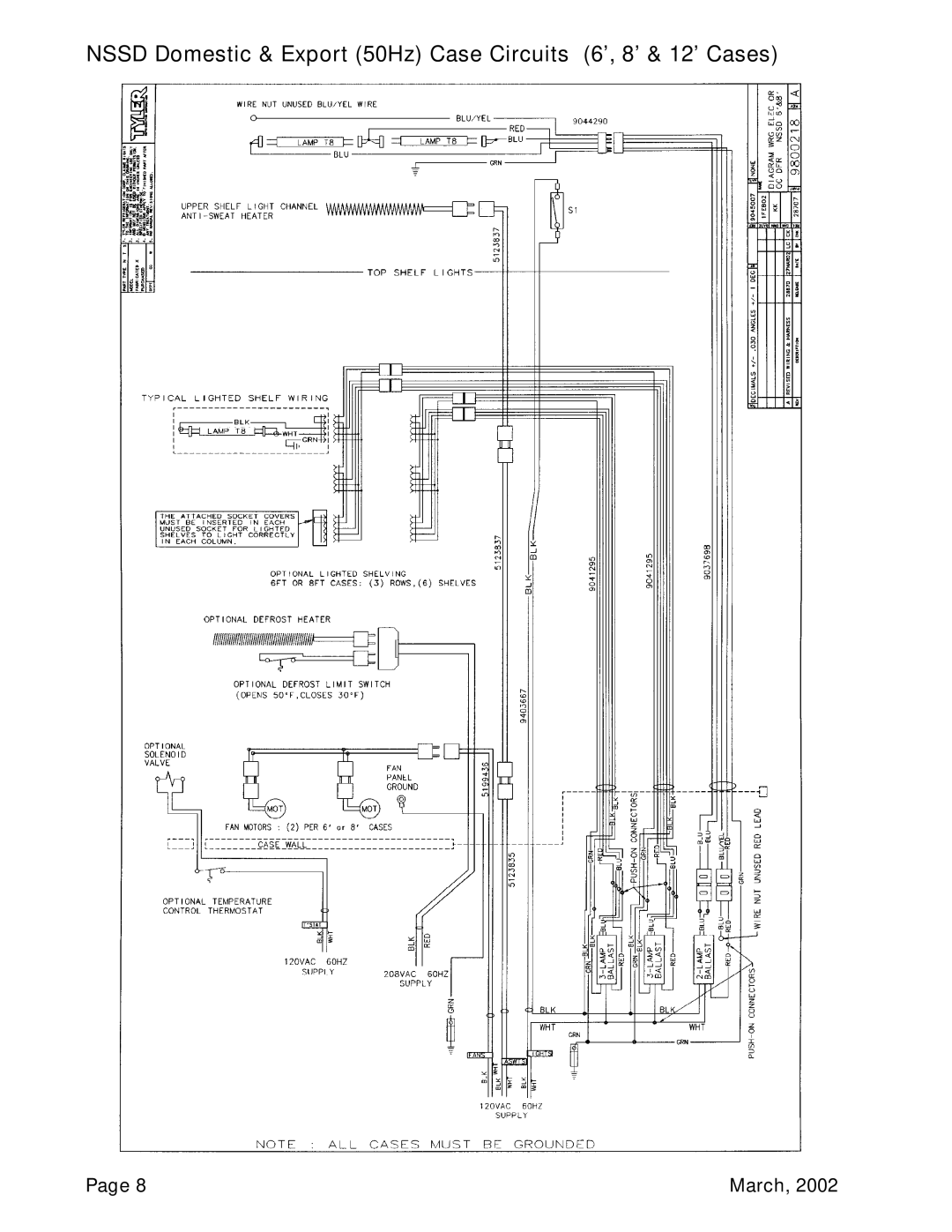 Tyler Refrigeration NSSD service manual Page, March 
