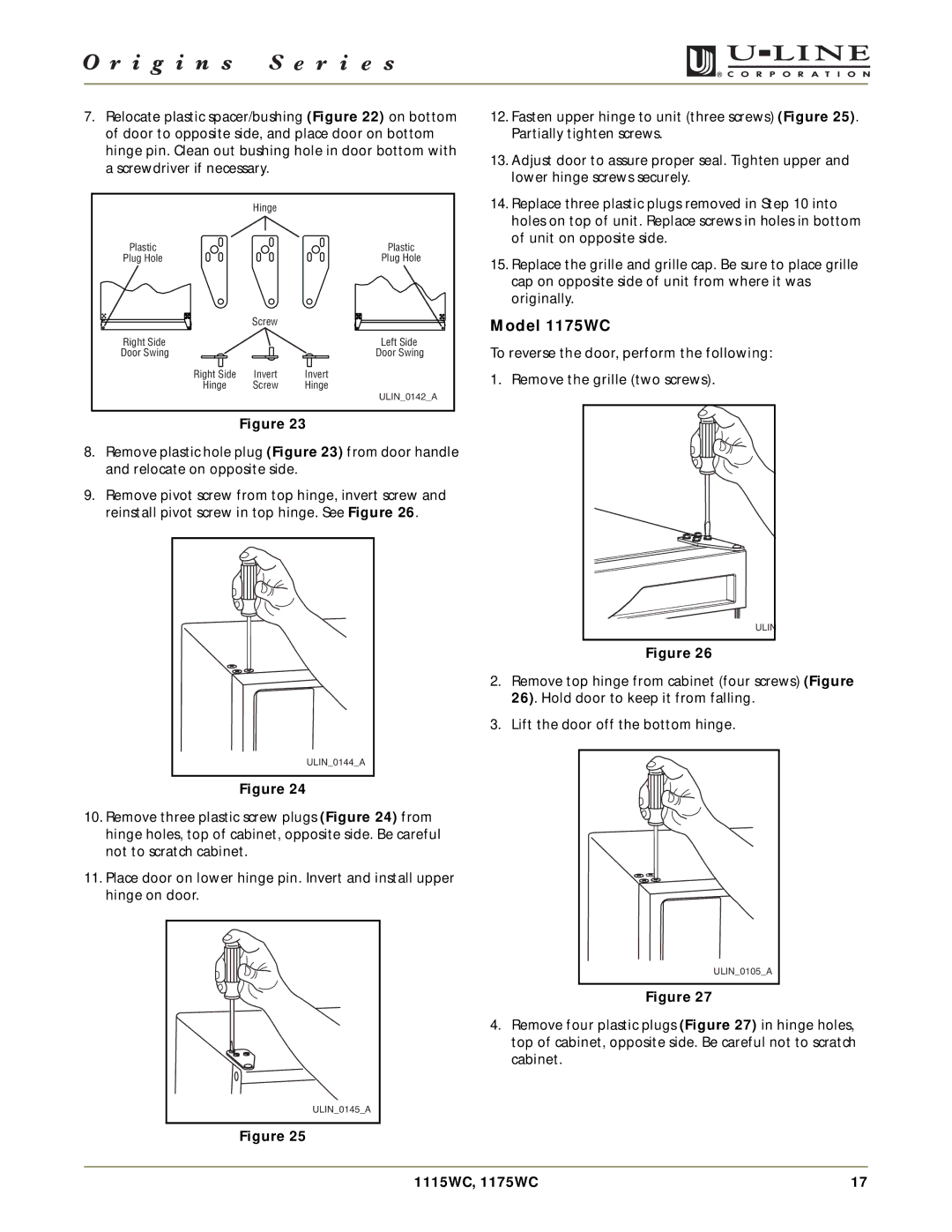 U-Line 1175WC, 1115WC manual Invert 