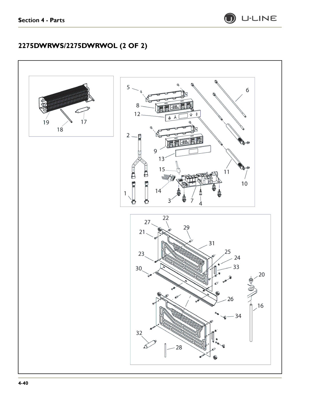 U-Line 2175WCOL, CLRCO2175, CO2175F, CO2175/CO2275DWR, CLR2160, 2175RF, 2175BEV, 2115WCOL, 2115R 2275DWRWS/2275DWRWOL 2 