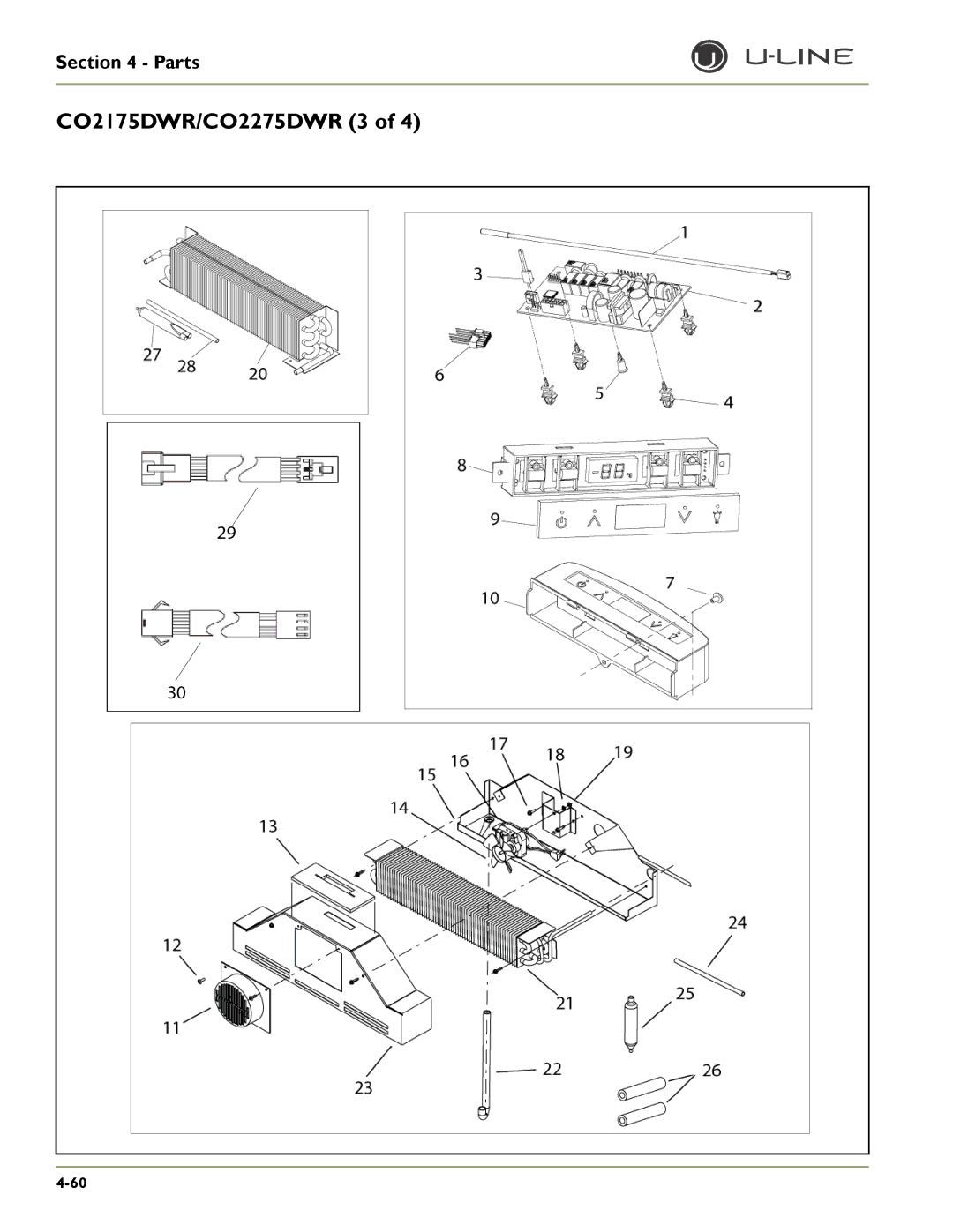 U-Line CO2175F, 2275DWRWS, 2175WCOL, 2275DWRWOL, CLRCO2175, CO2175/CO2275DWR, CLR2160, 2175RF, 2175BEV CO2175DWR/CO2275DWR 3 