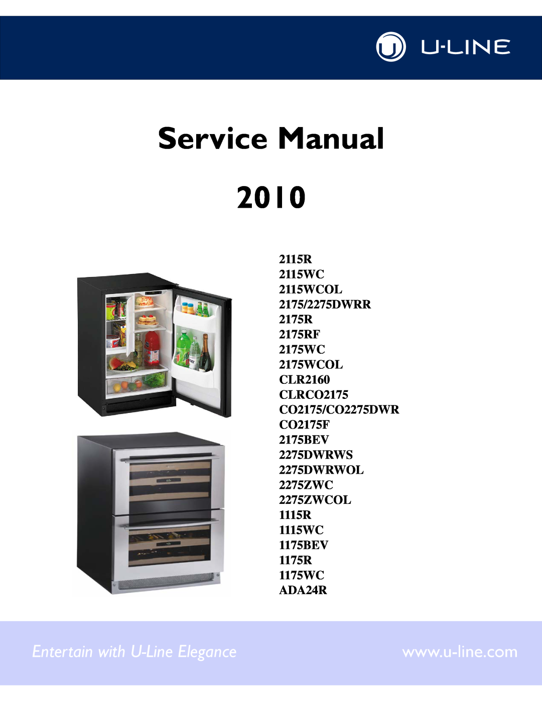U-Line CO2175FF 2175RF manual Use and Care Guide, Combo Ice Maker/Refrigerator Model CO2175FF 