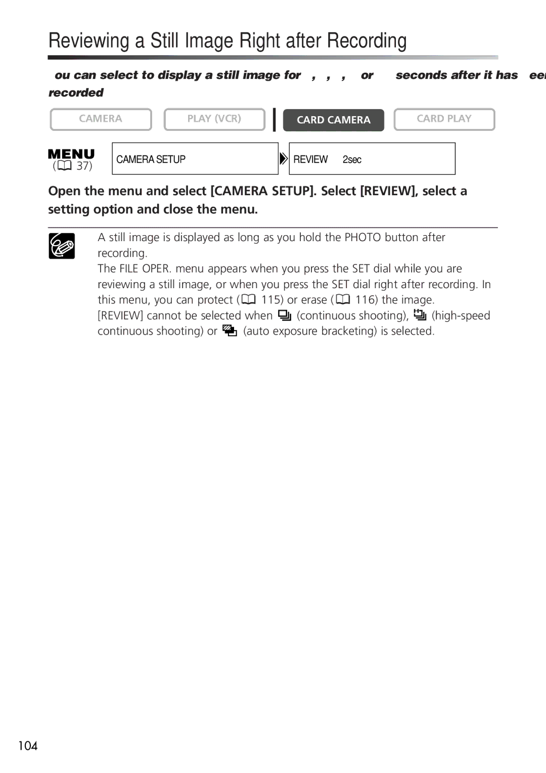 U-Line 40, 30 instruction manual Reviewing a Still Image Right after Recording 