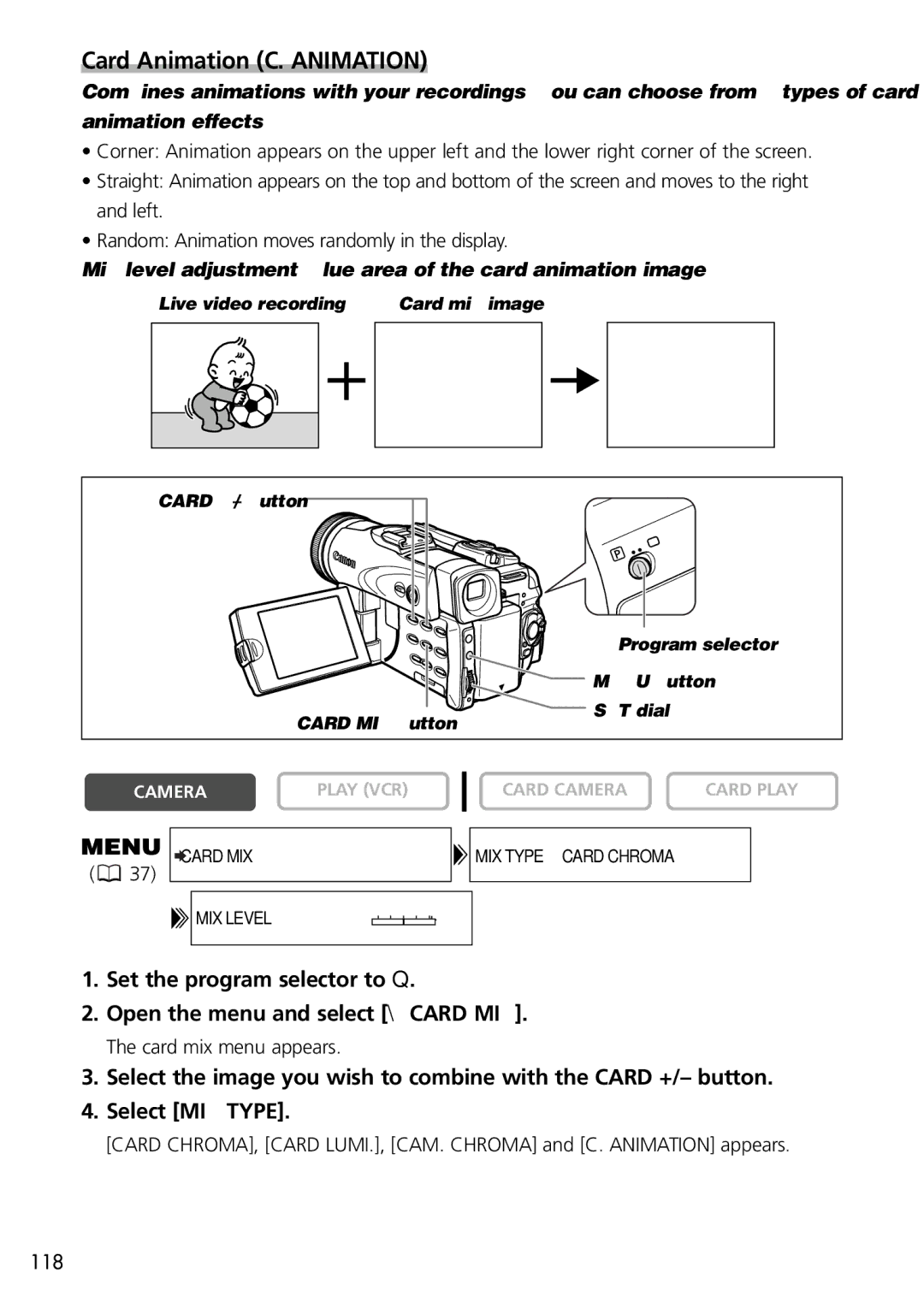 U-Line 40, 30 instruction manual Card Animation C. Animation 