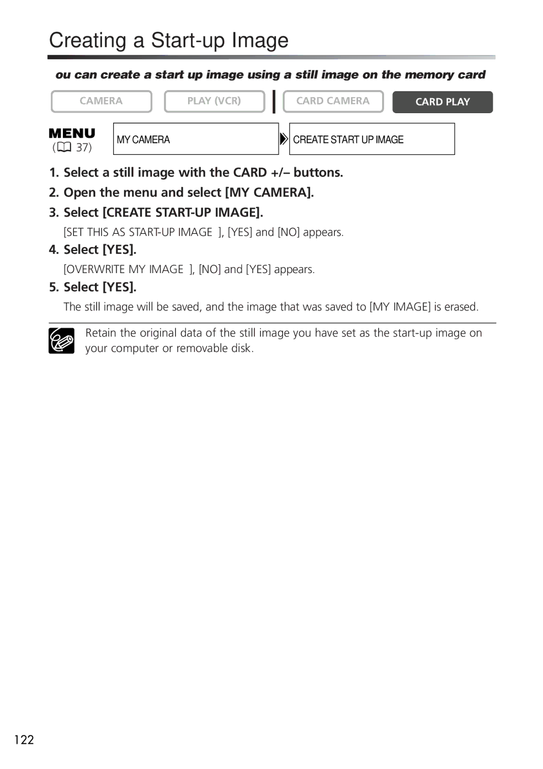 U-Line 40, 30 instruction manual Creating a Start-up Image, Select YES 