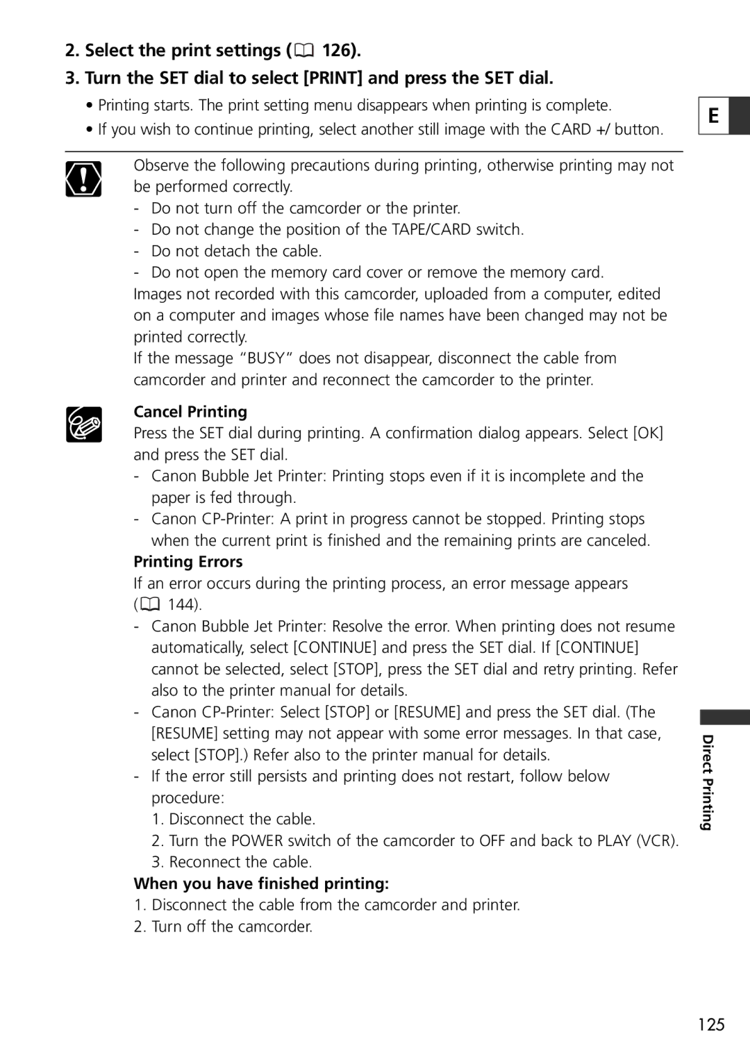 U-Line 30, 40 instruction manual Cancel Printing 