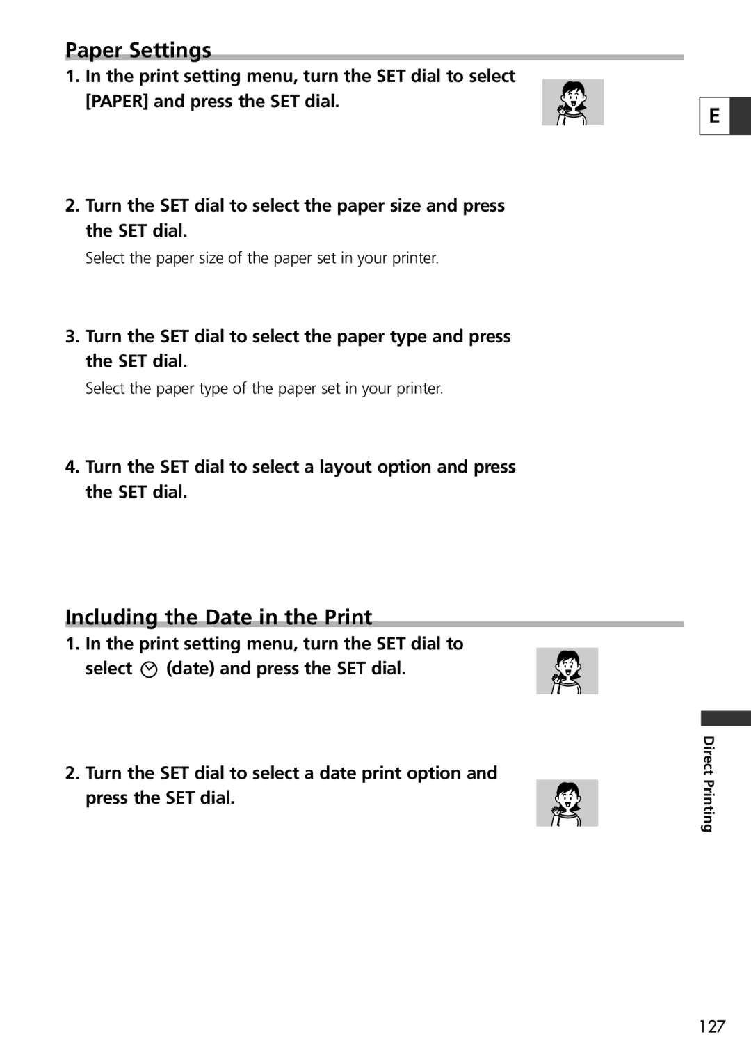 U-Line 30, 40 instruction manual Paper Settings, Including the Date in the Print 