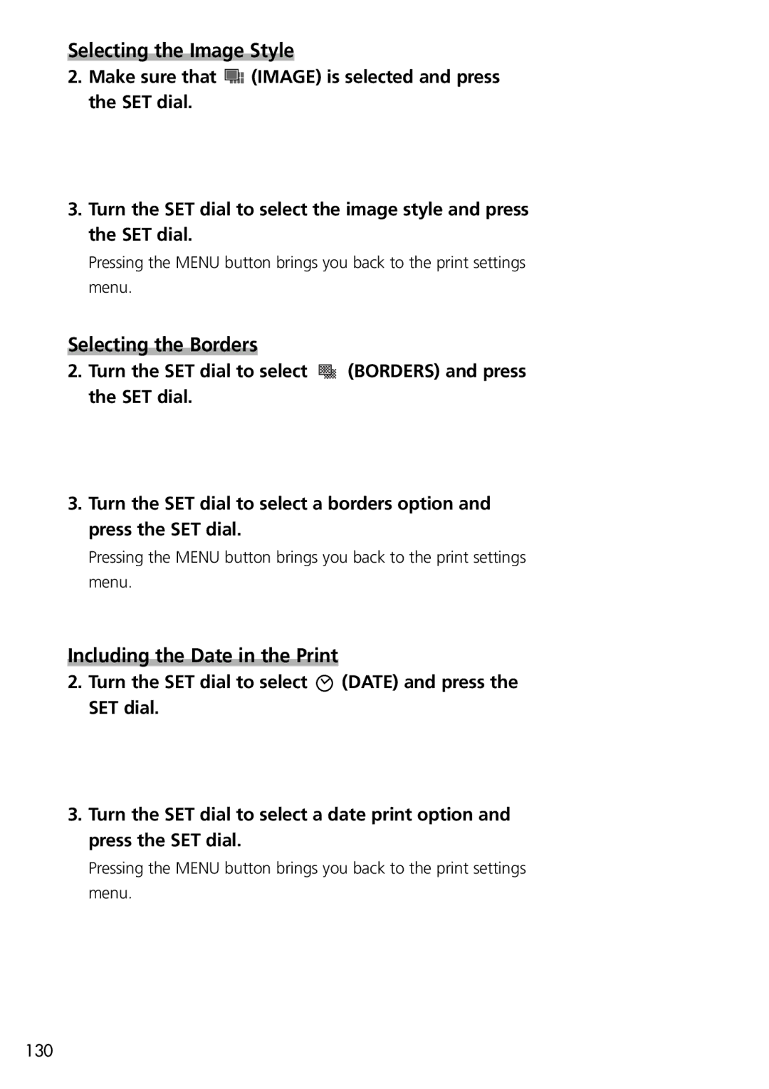 U-Line 40, 30 instruction manual Selecting the Image Style 