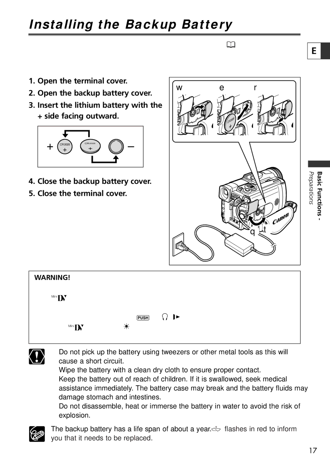 U-Line 30, 40 instruction manual Installing the Backup Battery 