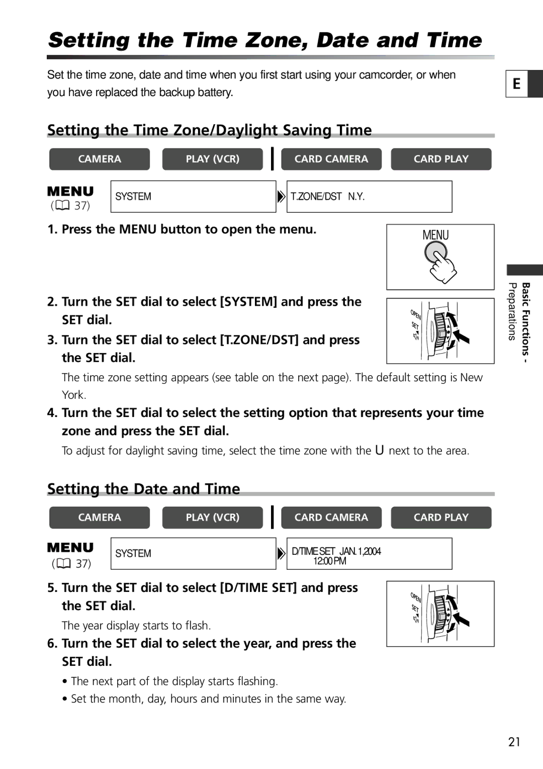 U-Line 30, 40 Setting the Time Zone, Date and Time, Setting the Time Zone/Daylight Saving Time, Setting the Date and Time 