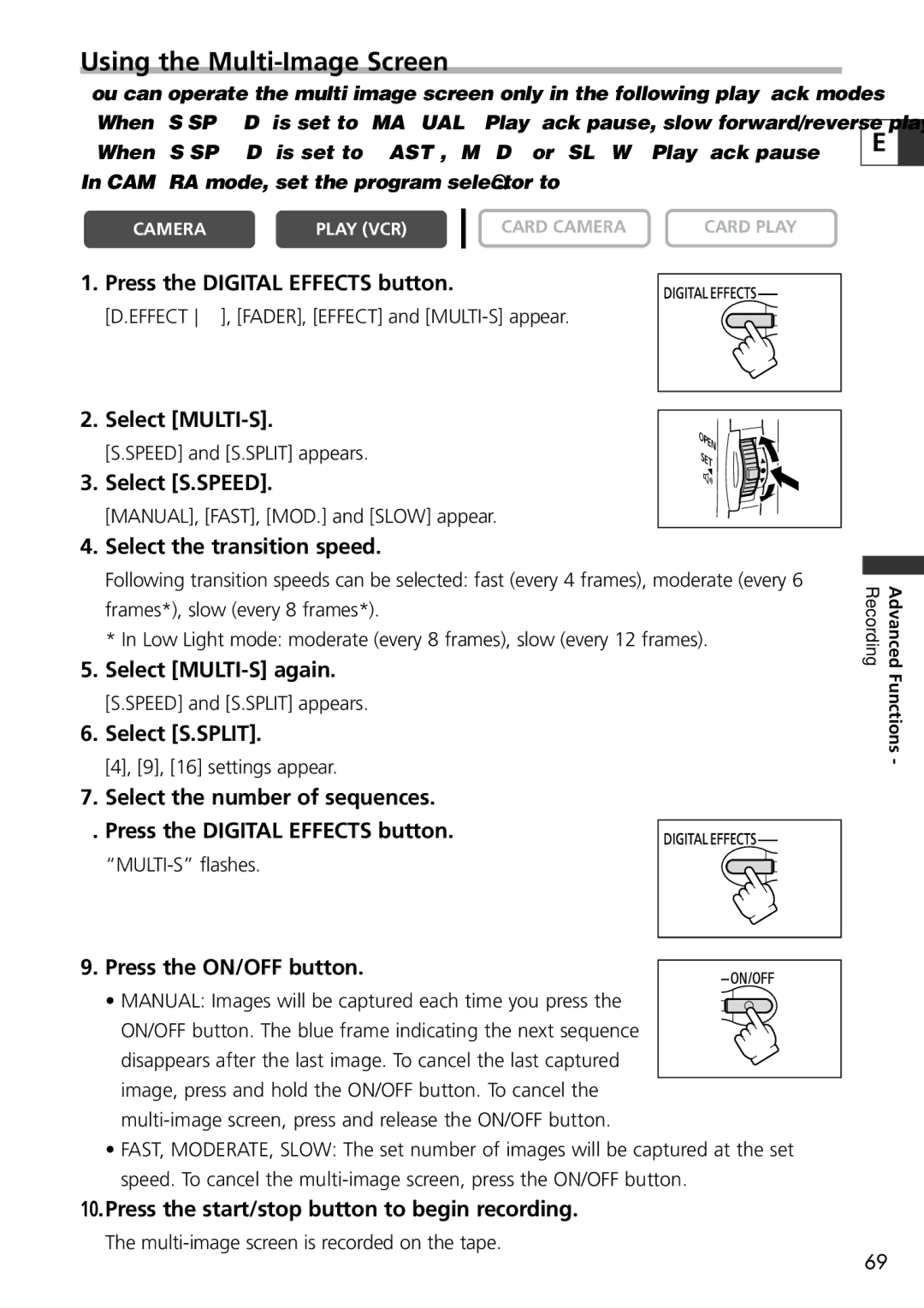 U-Line 30, 40 instruction manual Using the Multi-Image Screen 