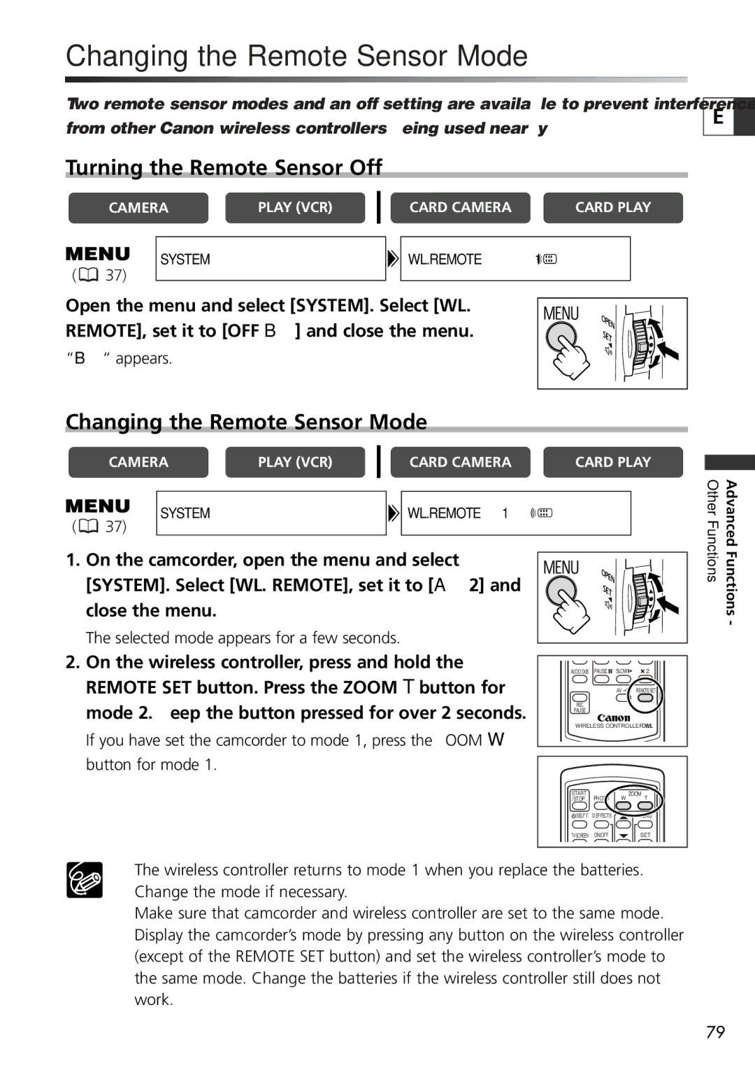 U-Line 30, 40 instruction manual Changing the Remote Sensor Mode, Turning the Remote Sensor Off 