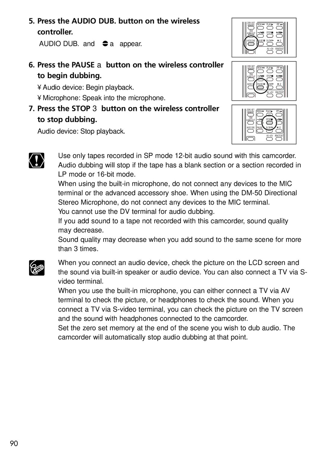 U-Line 40, 30 instruction manual Press the Audio DUB. button on the wireless controller 