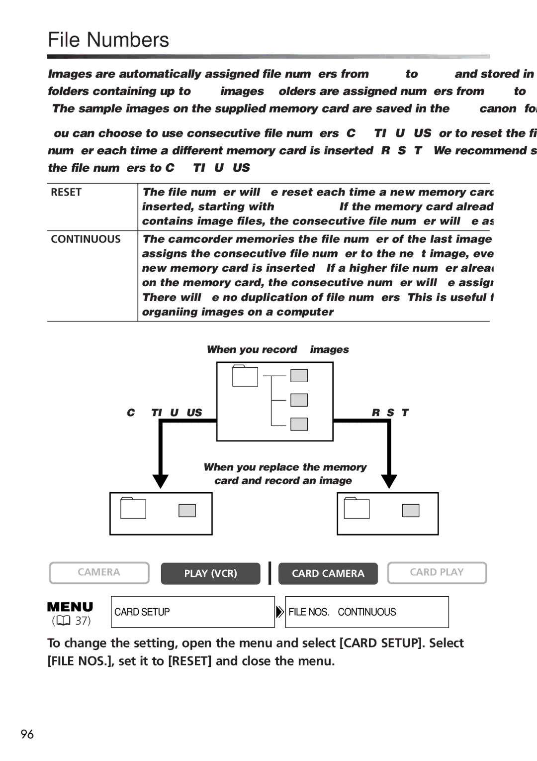 U-Line 40, 30 instruction manual File Numbers, Reset 