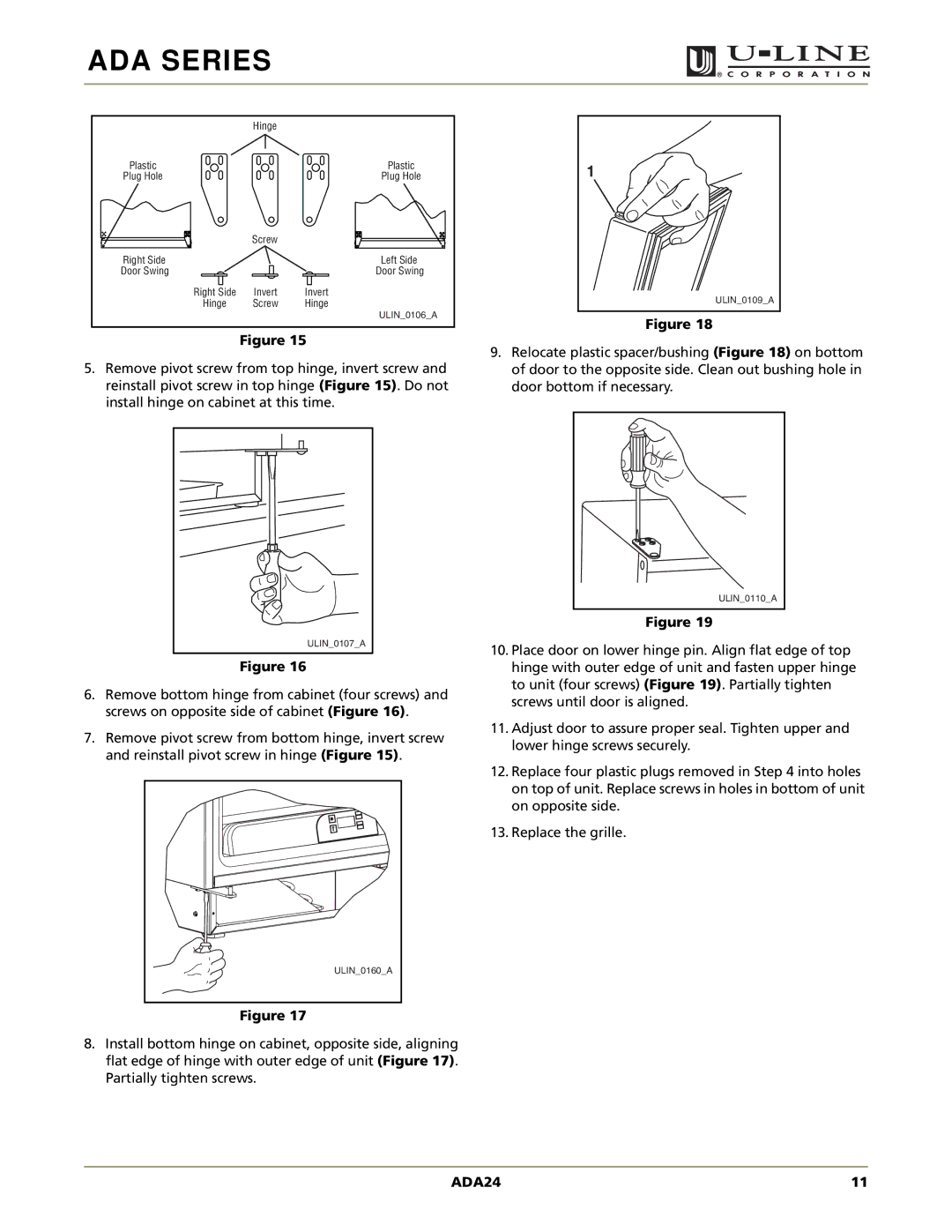 U-Line ADA24RGL manual Invert 